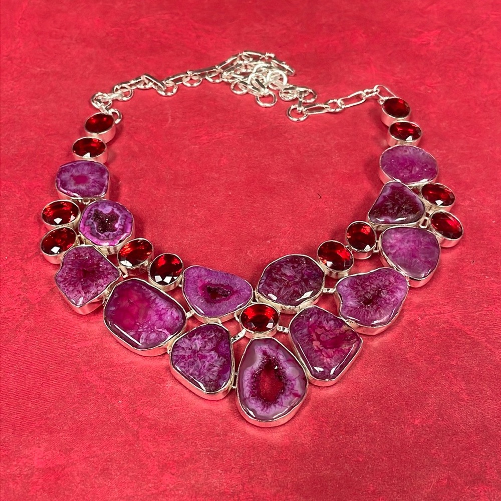 Druzy Quartz Statement Necklace. - image 3